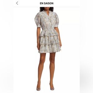 En Saison mini dress with puff sleeves